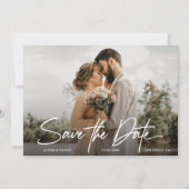 Invitation Romantic Simple 2 photo Code QR mariage site web (Devant)