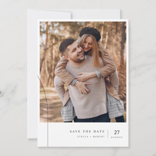 Invitation Romantic Simple Typography Photo Wedding (Devant)