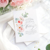Invitation Romantic Soft Pink Flowers Summer Garden Wedding