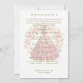 Invitation Romantic Spanish Quinceañera in Red & Golden (Dos)