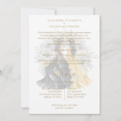 Invitation Romantic Spanish Quinceañera Twins in Black Yellow (Dos)
