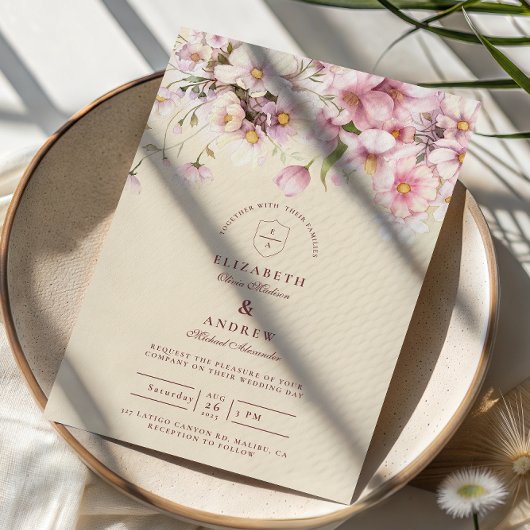 Invitation Romantic Spring Blossom Wedding