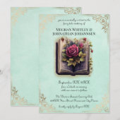 Invitation Romantic Storybook Fairy Tale Mariage sur Turquois (Devant / Derrière)