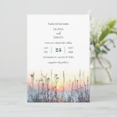 Invitation Romantic Sunset Coastal Meadow Art Beach wedding (Debout devant)