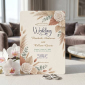 Invitation Romantic Terracotta Boho Chic Wedding