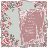 Invitation Romantic Traveling from Miss to Mrs Bridal Shower 