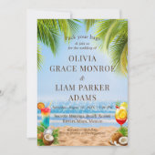 Invitation Romantic Tropical Beach Destination Mariage (Devant)