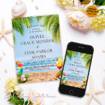 Invitation Romantic Tropical Beach Destination Mariage<br><div class="desc">Donnez le ton de votre rêve de fête balnéaire avec notre Romantic Tropical Beach Destination Wedding Invitation. Conçu pour les couples qui planifient une cérémonie inoubliable au paradis, cette invitation présente des teintes tropicales douces, des éléments doux inspirés de la plage, et un agencement romantique et aéré qui capture l'esprit...</div>