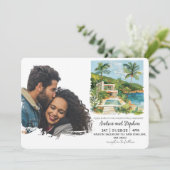 Invitation Romantic Tropical Island Wedding (Debout devant)