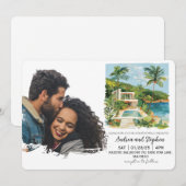 Invitation Romantic Tropical Island Wedding (Devant / Derrière)