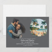Invitation Romantic Tropical Island Wedding (Devant / Derrière)
