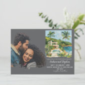 Invitation Romantic Tropical Island Wedding (Debout devant)