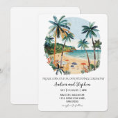 Invitation Romantic Tropical Island Wedding (Devant / Derrière)