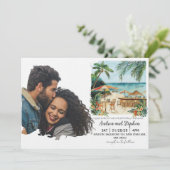 Invitation Romantic Tropical Island Wedding (Debout devant)