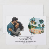 Invitation Romantic Tropical Island Wedding (Devant / Derrière)