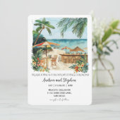 Invitation Romantic Tropical Island Wedding (Debout devant)