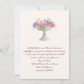 Invitation Romantic Tuscan Garden Urn with Flowers Wedding (Devant)