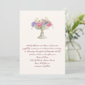 Invitation Romantic Tuscan Garden Urn with Flowers Wedding (Debout devant)