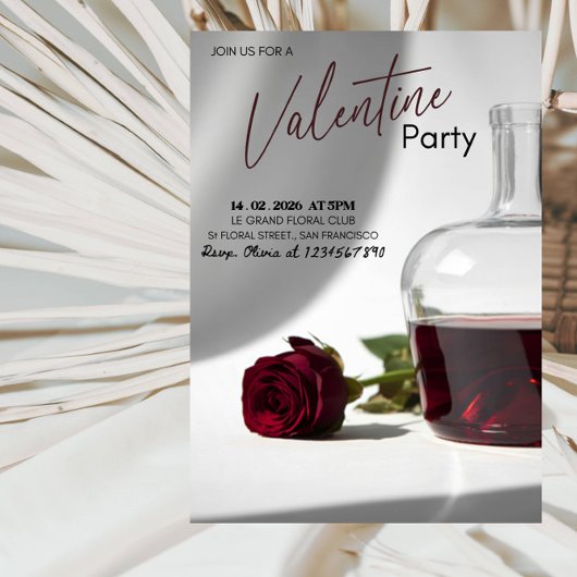 Invitation Romantic Valentine’s Day Party - Modern Love Theme