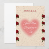 Invitation Romantic Valentine’s Day Rose Card (Devant / Derrière)