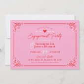 Invitation Romantic Valentine's Day Engagement Party (Devant)