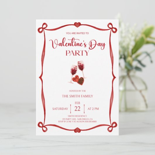 Invitation Romantic Valentine's day party (Debout devant)