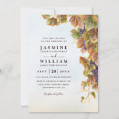 Invitation Romantic Vineyard Rustic Elegant QR Code Wedding (Devant)