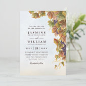 Invitation Romantic Vineyard Rustic Elegant QR Code Wedding (Debout devant)