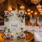 Invitation Romantic Vintage Garden Rose & Daisy Wedding