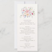 Invitation Romantic Watercolor Floral Wedding Menu Card (Devant)