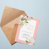 Invitation Romantic Watercolor Flowers Elegant Script Invite