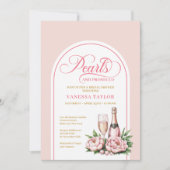 Invitation Romantic Watercolor Pearls and Prosecco Design (Devant)