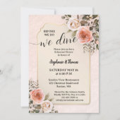 Invitation Romantic Watercolor Roses Rehearsal Dinner (Devant)