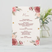 Invitation Romantic Watercolor Valentine’s Brunch Menu (Debout devant)