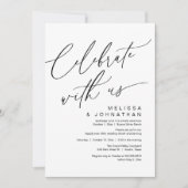 Invitation Romantic Wedding Dinner Party, Celebrate with us (Devant)