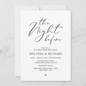 Invitation Romantic Wedding Rehearsal Dinner The Night Before (Devant)