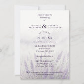 Invitation Romantic Wedding Spring Lavender Field Landscape (Devant)