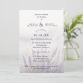 Invitation Romantic Wedding Spring Lavender Field Landscape (Debout devant)