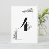 Invitation Romantic Wedding table number card (Debout devant)