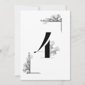 Invitation Romantic Wedding table number card (Dos)