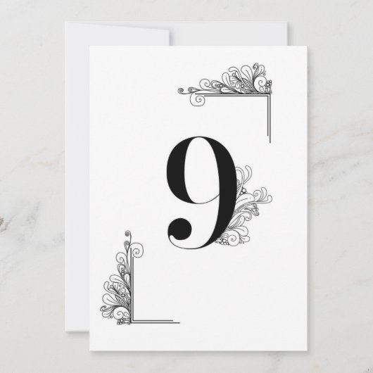 Invitation Romantic Wedding table number card (Devant)