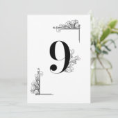 Invitation Romantic Wedding table number card (Debout devant)