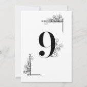 Invitation Romantic Wedding table number card (Dos)