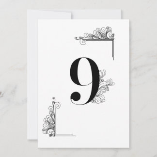 Invitation Romantic Wedding table number card