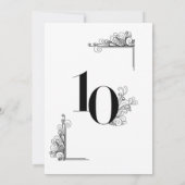 Invitation Romantic Wedding table number card (Dos)