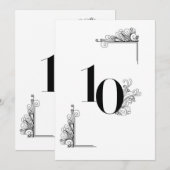 Invitation Romantic Wedding table number card (Devant / Derrière)