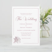 Invitation Romantic White Blush Pink Floral Wedding (Debout devant)