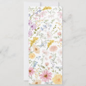 Invitation Romantic Wildflower Meadow Wedding Menu Card (Dos)