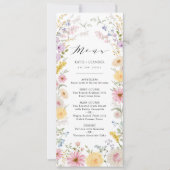 Invitation Romantic Wildflower Meadow Wedding Menu Card (Devant)