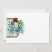 Invitation ROMANTICA 3, Fête de mariage bleu floral (Dos)